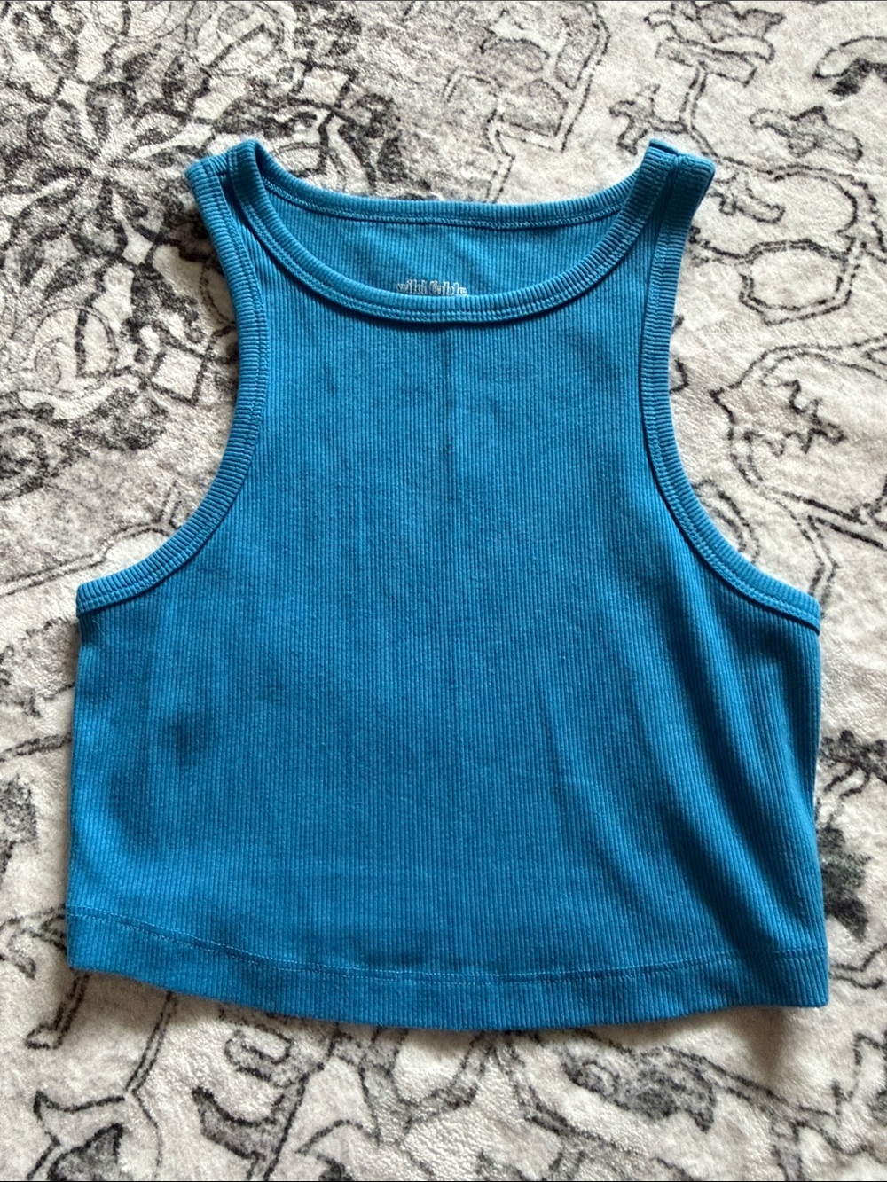 wild fable Teal Ribbed Crop Tank